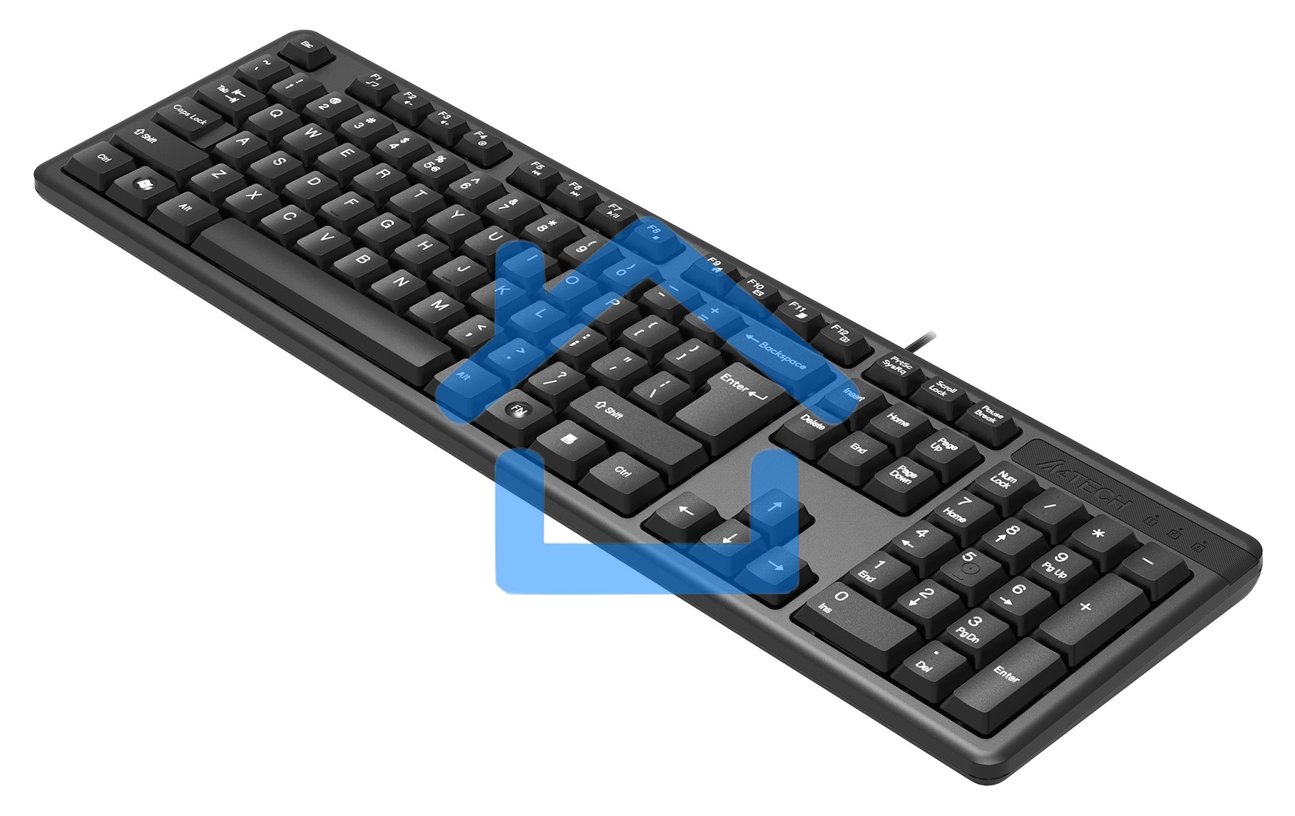 Клавиатура A4Tech KK-3 проводная, USB, черный