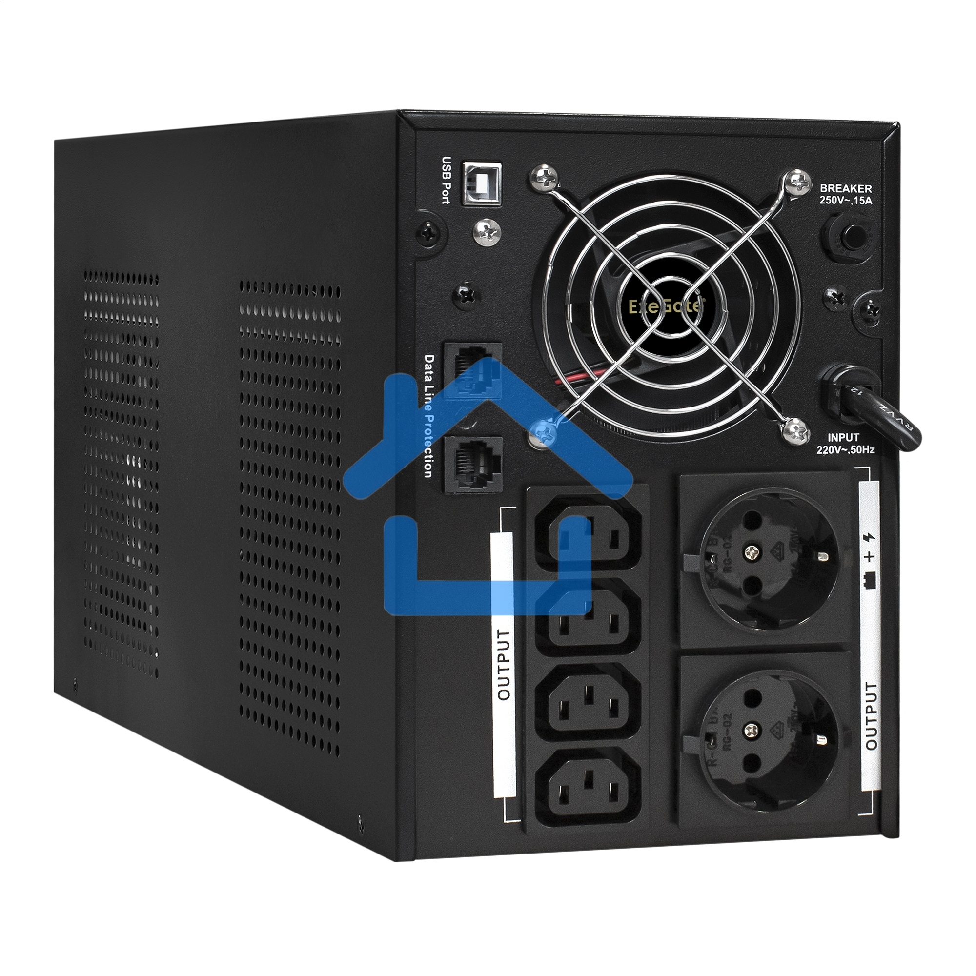 Источник бесперебойного питания ExeGate EX292637RUS SpecialPro Smart LLB-3000.LCD.AVR.2SH.4C13.RJ.USB 3000VA/1800W, LCD, AVR,2*Schuko+4*C13,RJ45/11,USB, металлический корпус, черный