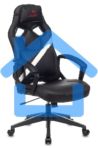 Кресло игровое Zombie DRIVER черный/белый, искусственная кожа, с подголов. крестовина пластик