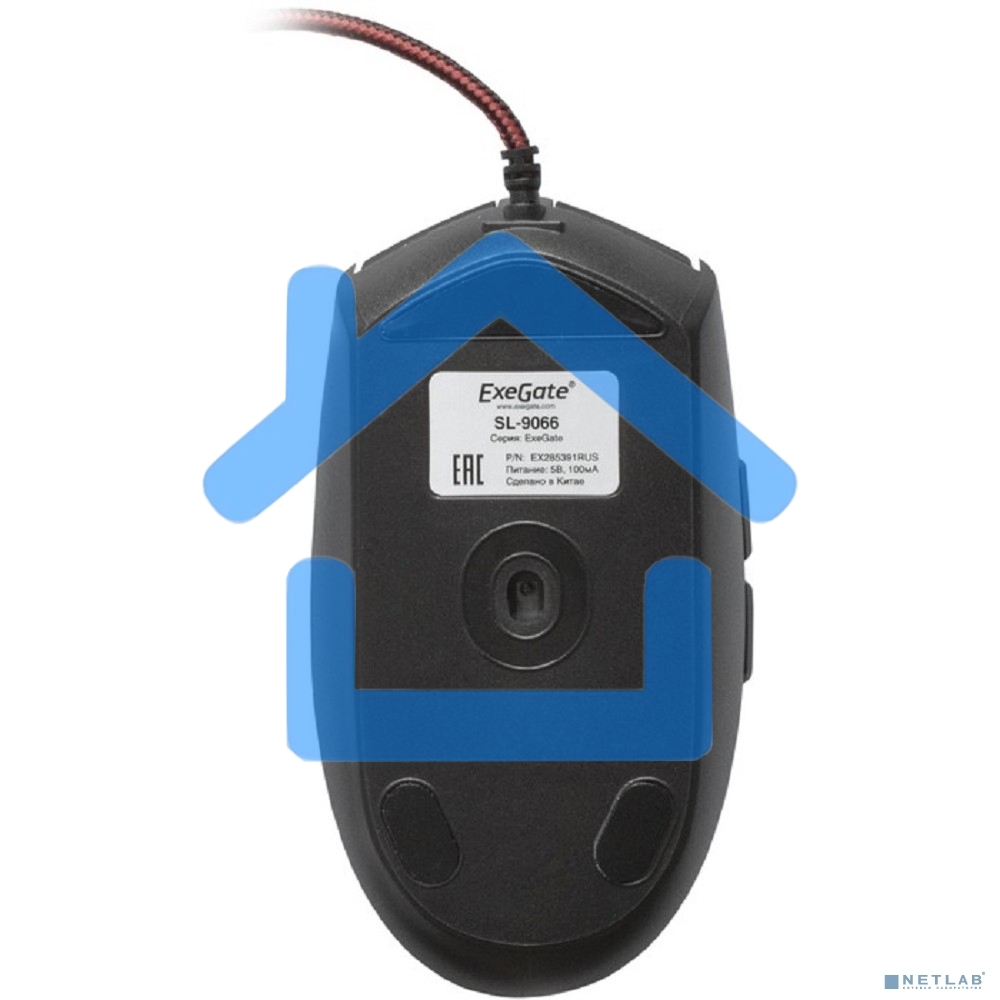 Мышь проводная ExeGate SL-9066 черный, 2400 dpi, USB, кнопки - 6