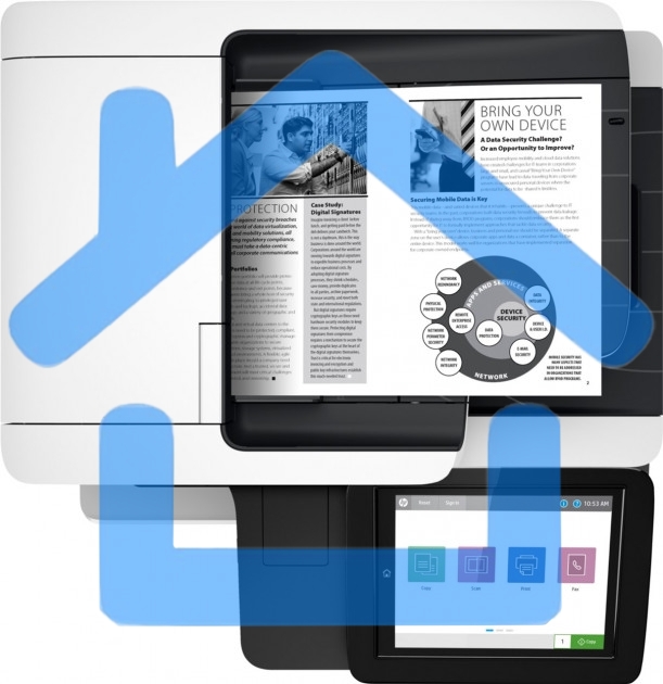 МФУ лазерное HP LaserJet Enterprise M528dn (1PV64A #B19), A4, ч/б, печ. до 43 стр/мин., скан. до 43 стр/мин. (ч/б) 38 стр/мин. (цвет), 1200 x 1200 dpi (печать) 600x600dpi (сканер), USB, RJ-45, Air Print, Mopria