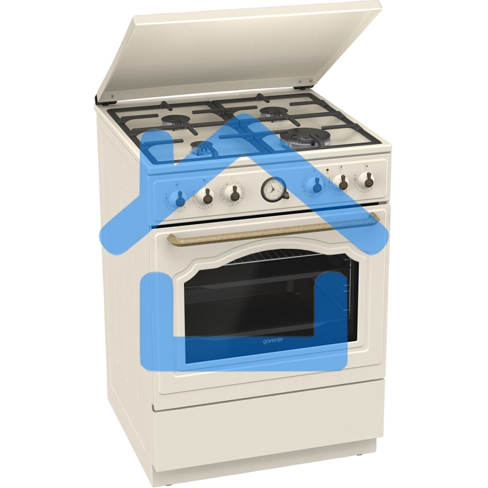 Плита комбинированная Gorenje GKS6C71CLI бежевый, конфорок 4 газовых, духовка 71 л, 60 см x 85 см x 60 см