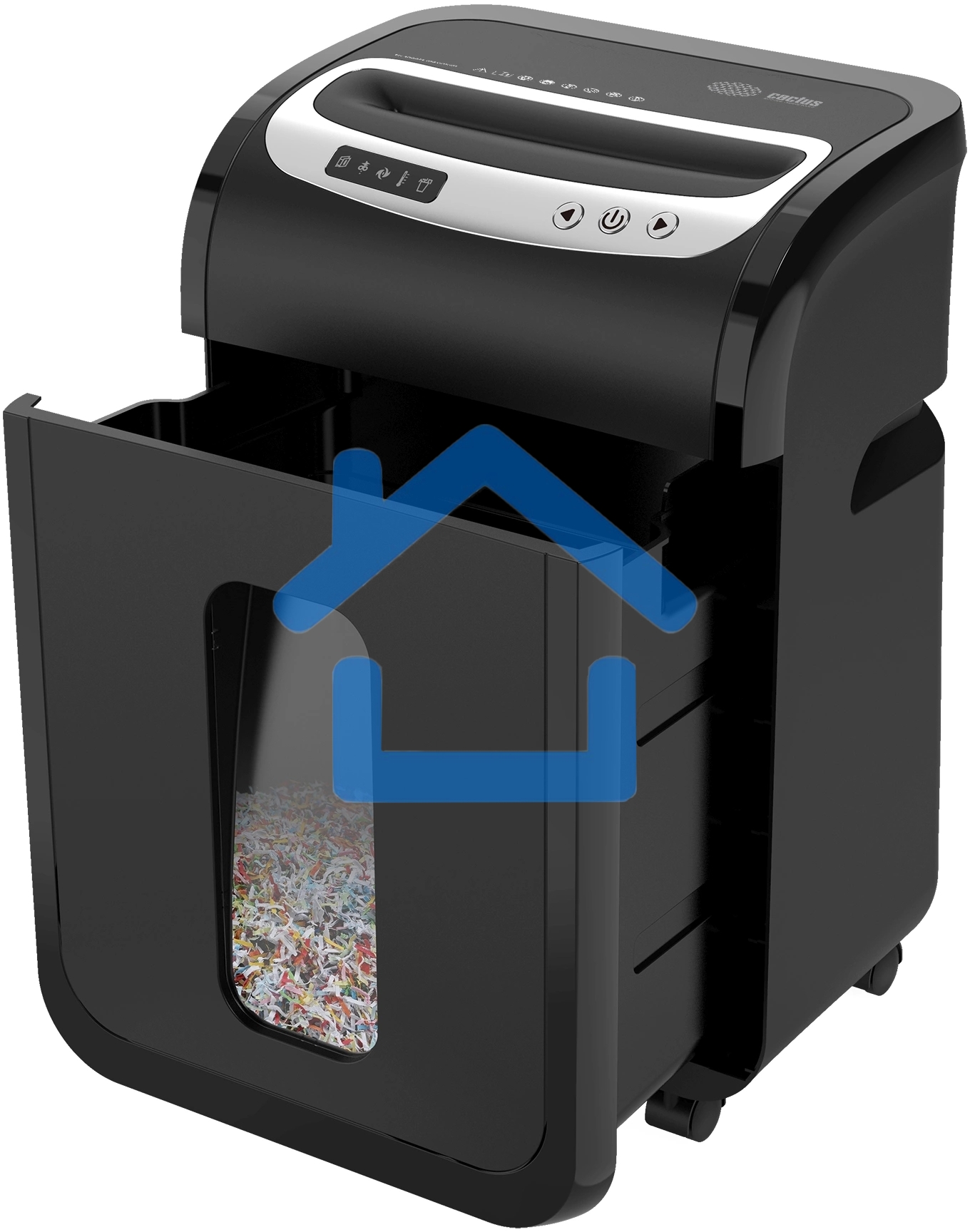 Шредер Cactus CS-SH-G6 (секр.P-5) фрагменты 16лист. 30лтр. скрепки скобы пл.карты CD