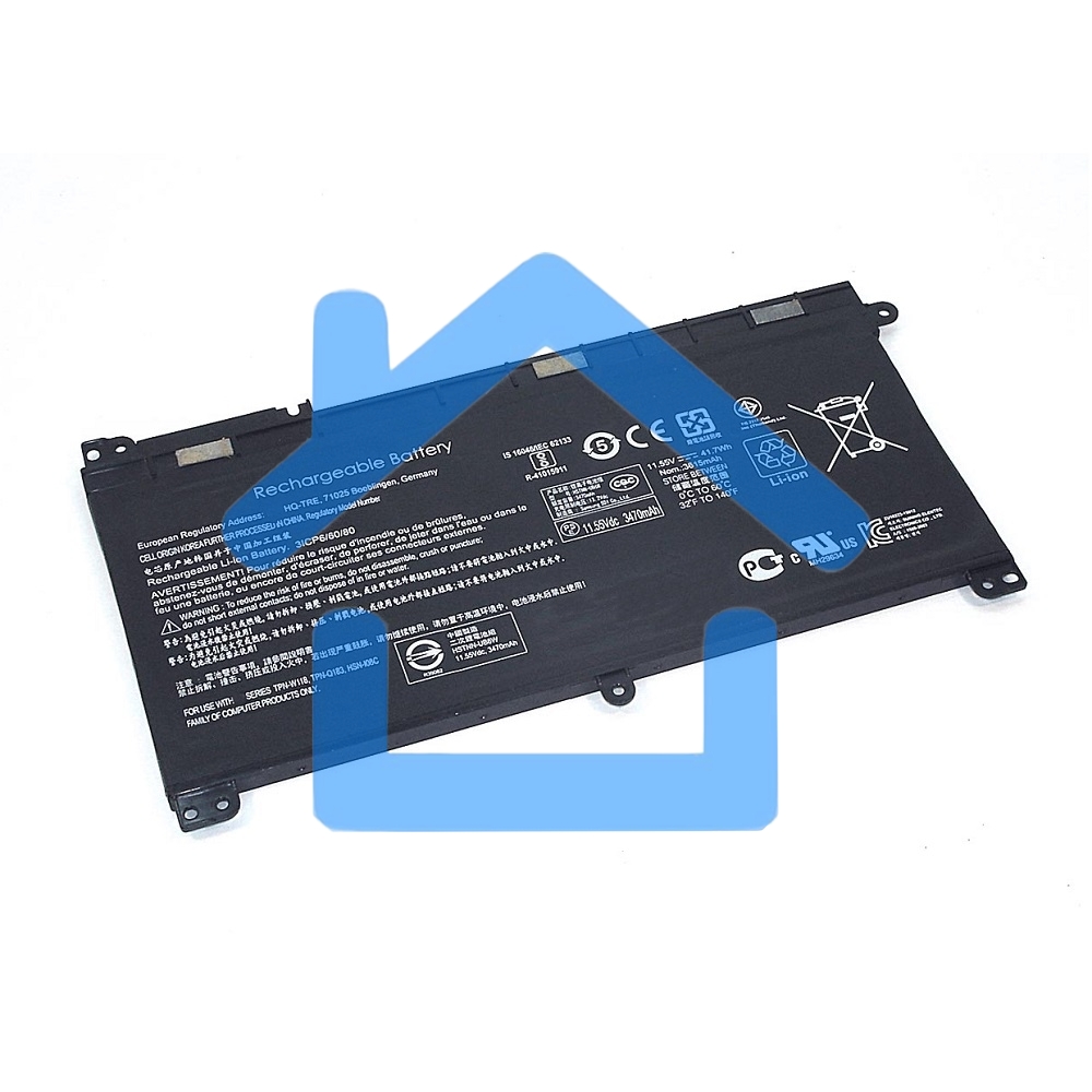 Аккумуляторная батарея для ноутбука HP Pavilion X360 (BI03XL) 11,55V 41,7Wh черный