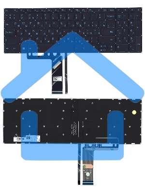 Клавиатура для ноутбука Lenovo IdeaPad L340-15 черная с голубой подсветкой