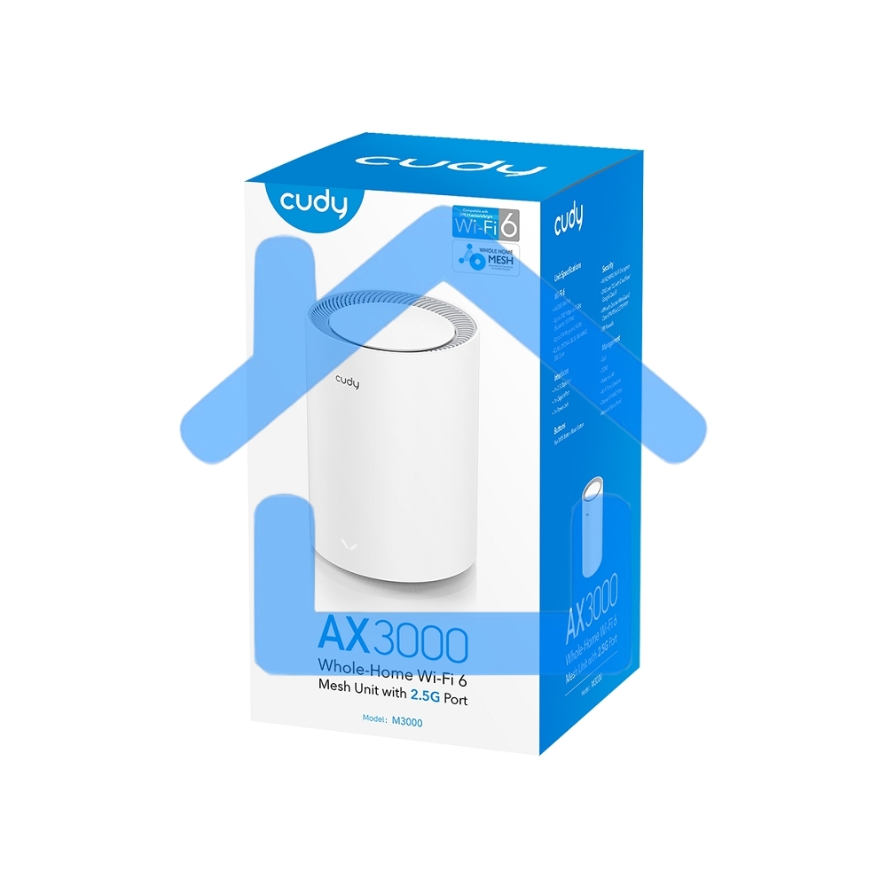 Бесшовный Mesh роутер Cudy M3000(2-PACK) AX3000 10/100/1000/2500BASE-T, белый (упак.:2шт)