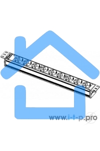 Блок розеток Rem-10 без шнура с инд., 9 Sсhuko, вход IEC 60320 C14, 10A, алюм., 19