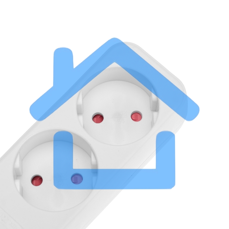 Удлинитель STANDARD 4 гнезда, 5м, 2х1,0мм², б/з, белый Rexant
