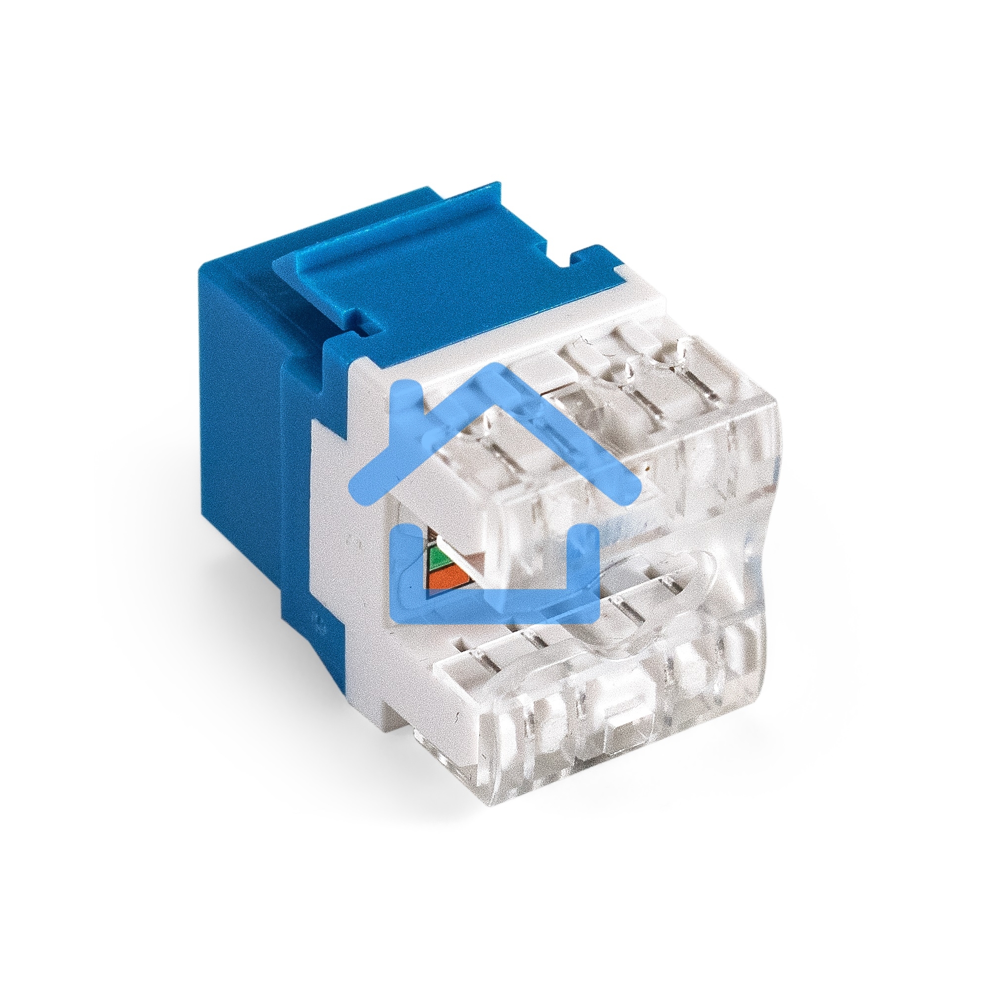 Модуль-вставка Keystone Jack RJ-45 ExeGate KJ-8P8C-U-C6-180-Dual (Кат.6, неэкранированная, 180 градусов, IDC Krone/110)