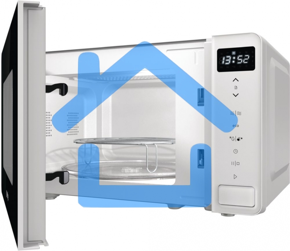 Микроволновая печь Gorenje MO20S4W белый, 20 л, 800 Вт, переключатели - сенсор