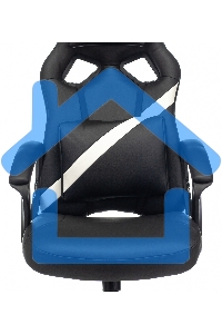 Кресло игровое Zombie DRIVER черный/белый, искусственная кожа, с подголов. крестовина пластик