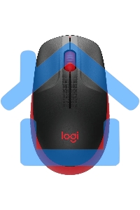 Мышь беспроводная Logitech M190 черный/красный, 1000 dpi, радиоканал, USB, кнопки - 3