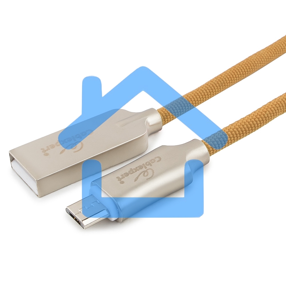 Кабель USB 2.0 Cablexpert CC-P-mUSB02Gd-1.8M, AM/microB, серия Platinum, длина 1.8м, золотой, блистер