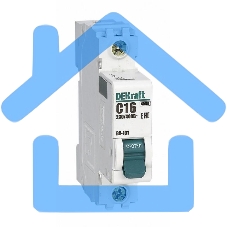 Выключатель автоматический модульный Dekraft 1п B 10А 4.5кА ВА-101 11005DEK
