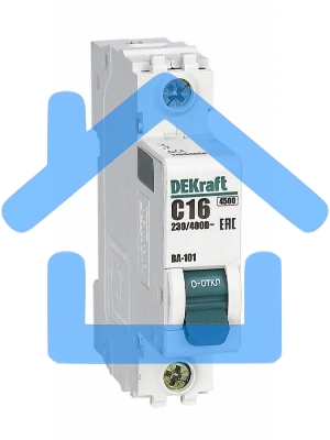 Выключатель автоматический модульный Dekraft 1п B 10А 4.5кА ВА-101 11005DEK
