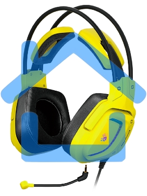 Наушники с микрофоном A4Tech Bloody G575 Punk желтый/черный 2м мониторные USB оголовье (G575 PUNK)