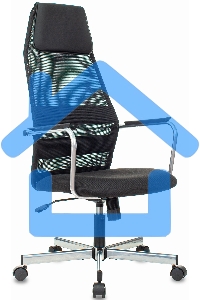 Кресло компьютерное Бюрократ KB-5M TW-01 3C11 черный, сетка/ткань, с подголов. крестовина металл хром