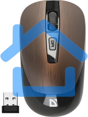 Мышь беспроводная Defender Wave MM-995 бронзовый, 1600 dpi, радиоканал, USB, кнопки - 4