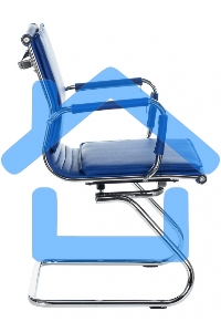 Кресло компьютерное Бюрократ CH-993-Low-V/blue синий, низкая спинка, искусственная кожа