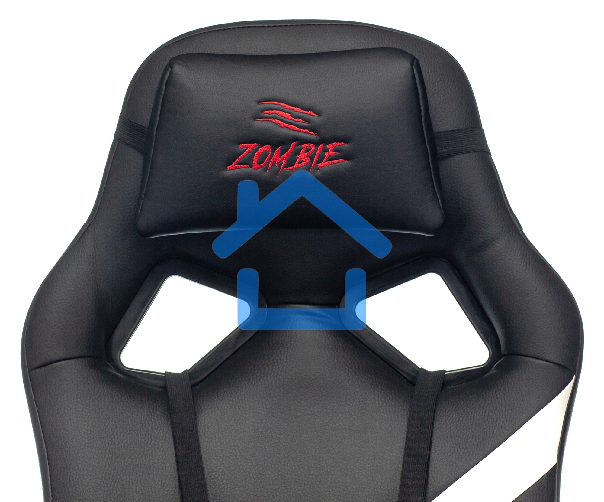 Кресло игровое Zombie DRIVER черный/белый, искусственная кожа, с подголов. крестовина пластик