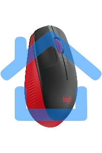 Мышь беспроводная Logitech M190 черный/красный, 1000 dpi, радиоканал, USB, кнопки - 3