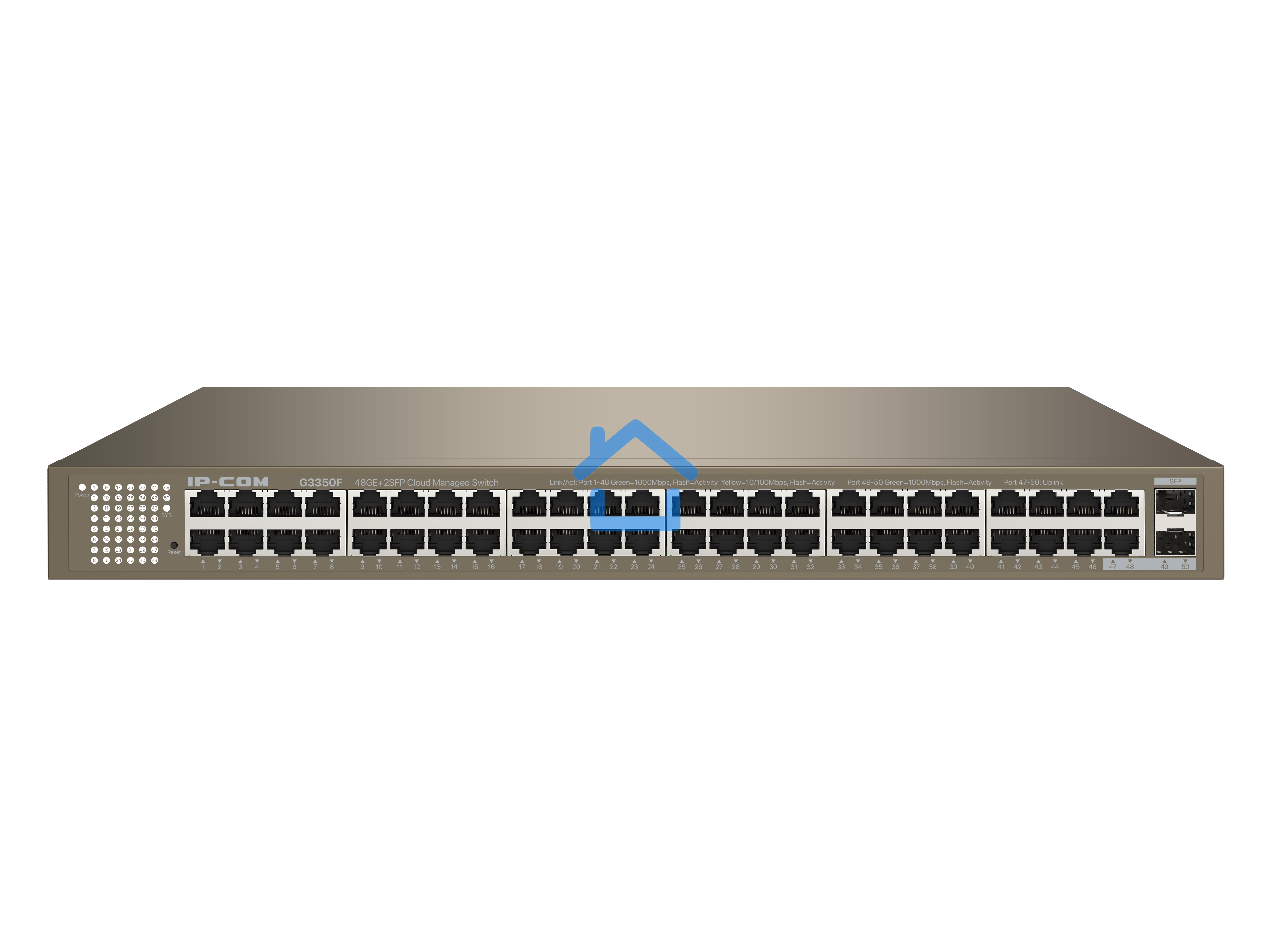 Коммутатор управляемый IP-COM G3350F, настенный, 1000 Мбит/сек, 48 port, SFPx2
