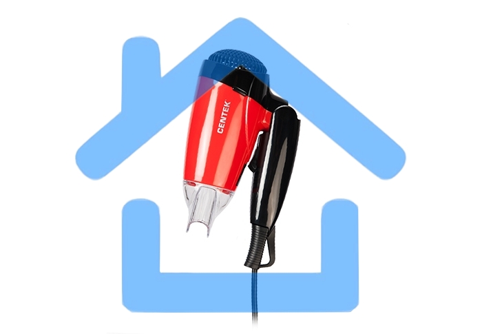 Фен Centek CT-2230 RBL красный/черный 1200Вт, 2 скорости и температуры нагрева, складная ручка