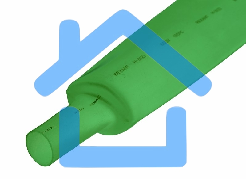 Термоусаживаемая трубка Rexant 50,0/25,0 мм, зеленая, упаковка 10 шт. по 1 м