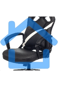 Кресло игровое Zombie DRIVER черный/белый, искусственная кожа, с подголов. крестовина пластик