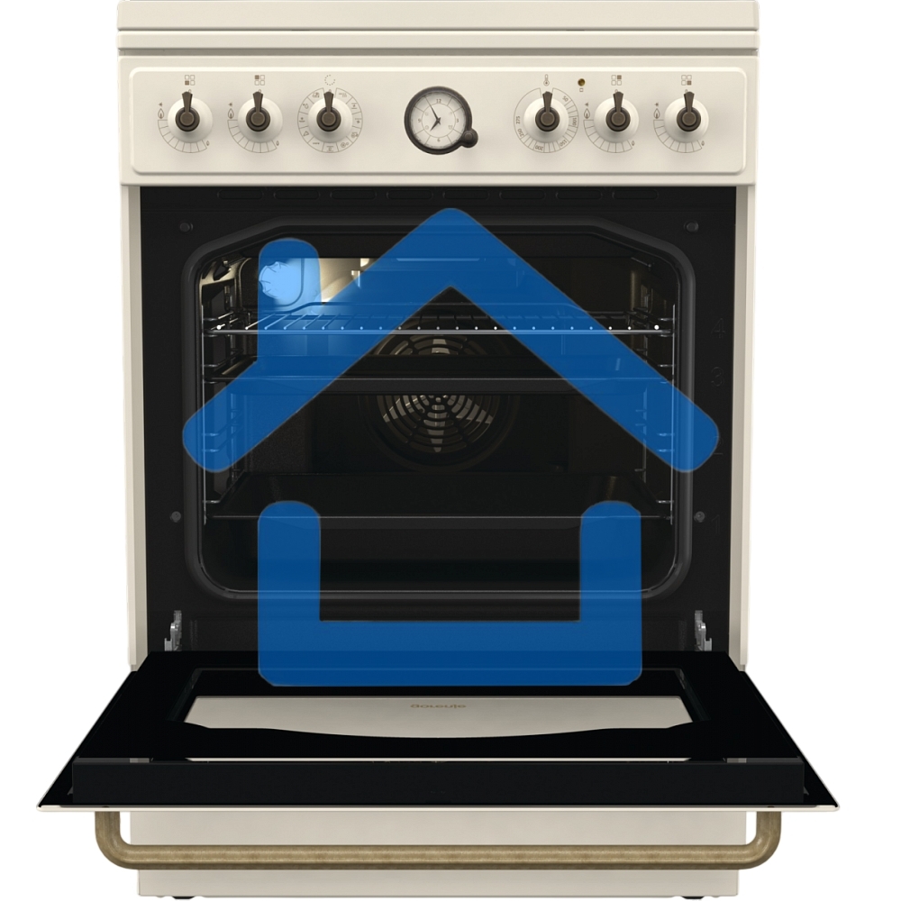 Плита комбинированная Gorenje GKS6C71CLI бежевый, конфорок 4 газовых, духовка 71 л, 60 см x 85 см x 60 см