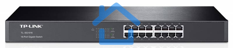 Коммутатор TP-Link SMB TL-SG1016 Коммутатор 16-port Gigabit Switch, 1U 19-inch rack-mountable steel case