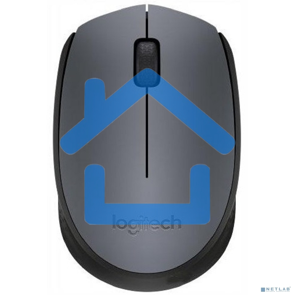 Мышь беспроводная Logitech M170 черный/темно-серый, 1000 dpi, радиоканал, USB, кнопки - 3