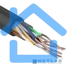 Кабель витая пара Rexant U/UTP, категория 5e, ZH нг(А)-HF, 4PR, 24AWG, внешний, черный, 305 м
