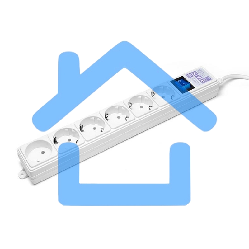 Сетевой фильтр Power Cube 1,9 м 6 розеток (белый) 16B/3,5кВт