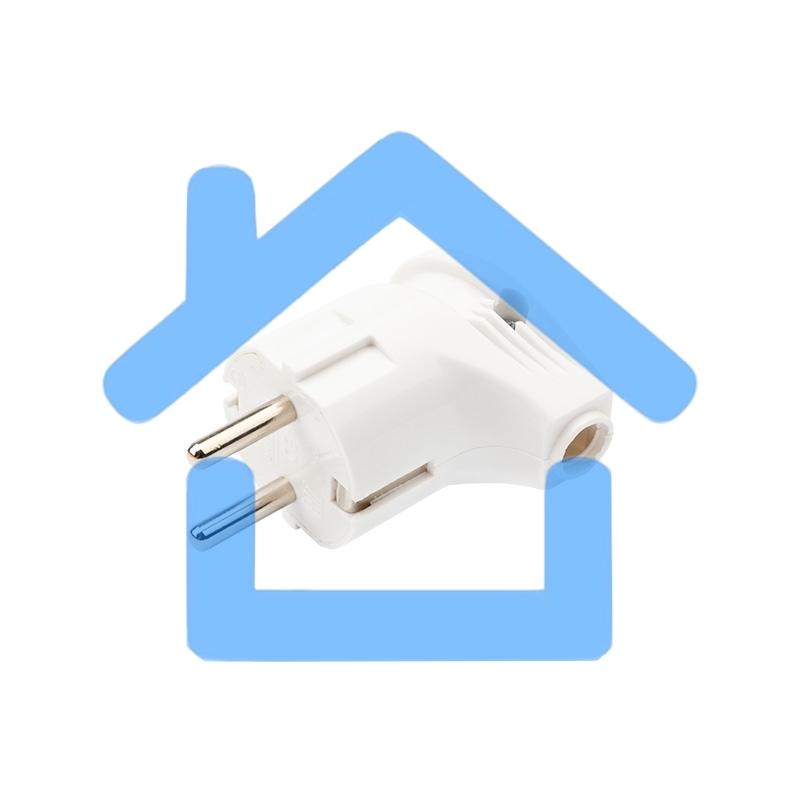 Вилка Евро Rexant угловая с з/к 16А белая