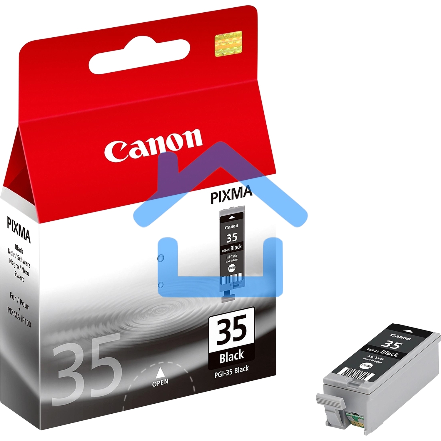 Картридж струйный Canon PGI-35Bk (1509B001) черный (9.30 мл, 200 стр.) для Canon PIXMA iP100, iP110