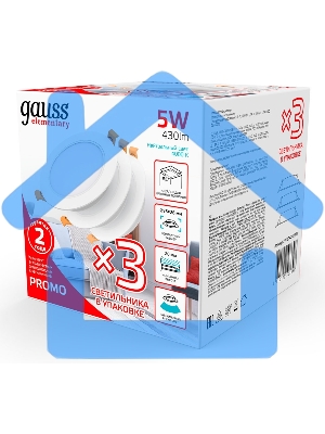 Светильник Gauss Elementary Downlight 5Вт 4000K белый круглый