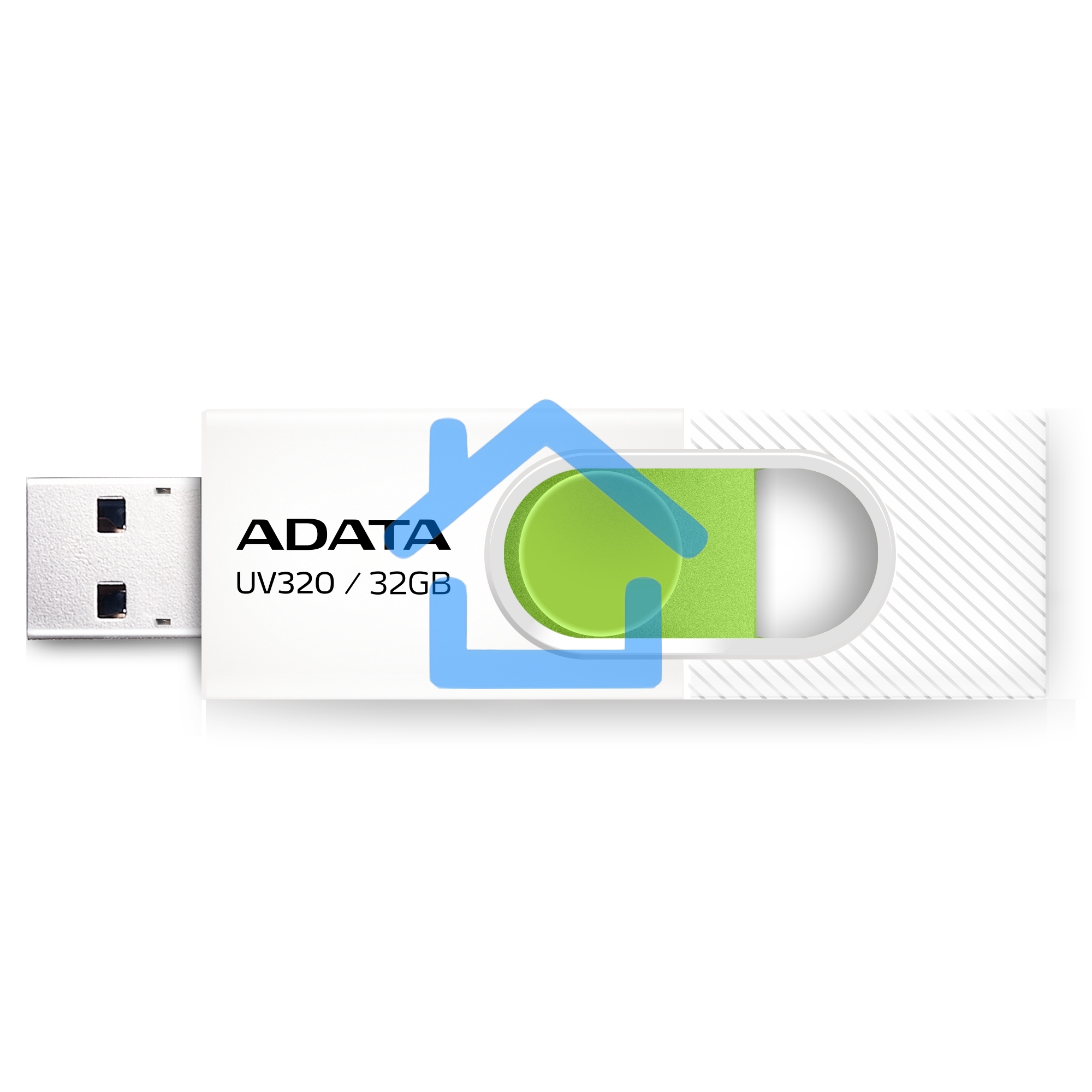 Флешка USB R/W ADATA R/W 32Gb ADATA UV320, USB 3.2, белый/зеленый