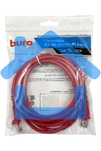 Патч-корд Buro UTP cat5E 3м красный RJ-45 (m)-RJ-45 (m)