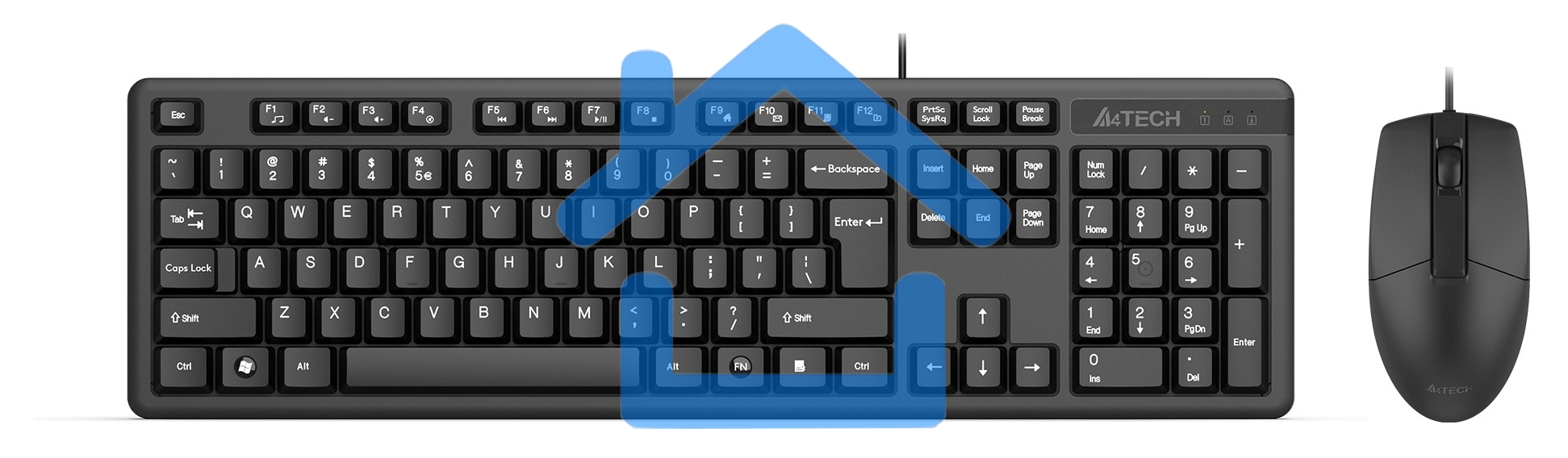 Клавиатура + мышь A4Tech KK-3330S клав:черный мышь:черный USB