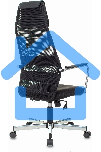 Кресло компьютерное Бюрократ KB-5M TW-01 3C11 черный, сетка/ткань, с подголов. крестовина металл хром