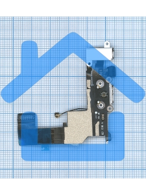 Шлейф разъема питания с аудио-разъемом для iPhone 5S белый