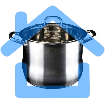 Кастрюля LARA LR02-45 19,0л LR02-45 (нерж) 30x25см, 19.0л, капсулир индукц дно, крышка из стали