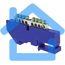 Шина нулевая N 6х9 8 отвер. никель син. изолятор на DIN-рейку PROxima EKF sn1-63-08-d