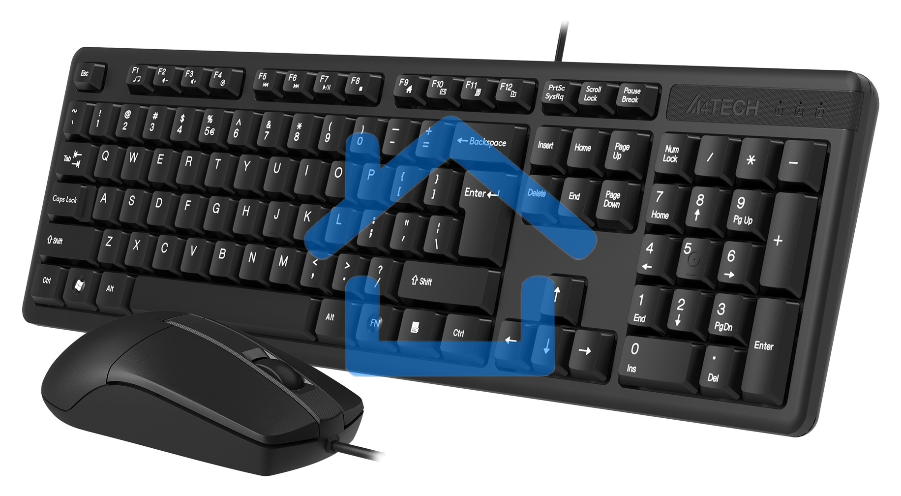 Клавиатура + мышь A4Tech KK-3330S клав:черный мышь:черный USB