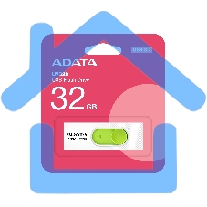 Флешка USB ADATA UV320 (AUV320-32G-RWHGN), 32 Gb, USB 3.2, R/W 100/30, белый/зеленый