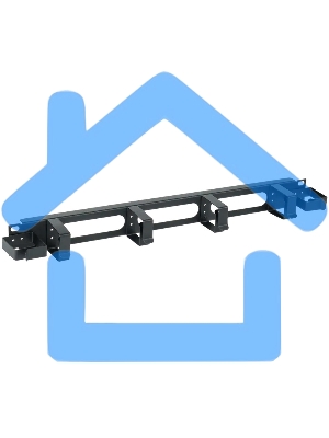 ITK CO05-1M6R Кабельный органайзер 1U 2 боковых горизонт. и 4 вертик. кольца, черный