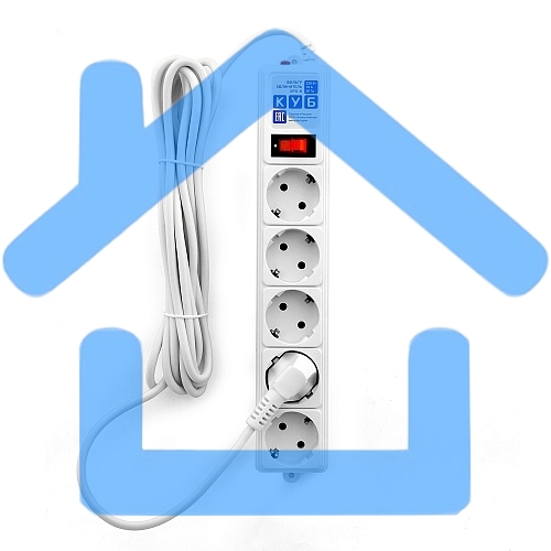 Сетевой фильтр Powercube SPG-B-15-WHITE 5м (5 розеток) белый (коробка)