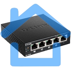 Неуправляемый коммутаторD-LinkDES-1005P/B1A с 5 портами 10/100Base-TX (1 порт с поддержкой PoE)