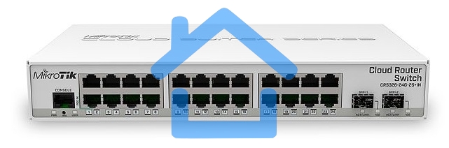 Коммутатор Mikrotik CRS326-24G-2S+IN with 800 MHz CPU, 512MB RAM, 24xGigabit LAN, 2xSFP+ cages, RouterOS L5 or SwitchOS (dual boot), desktop case, PSU